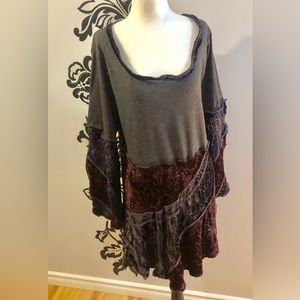L- 2xl refashioned tunic. One of a kind